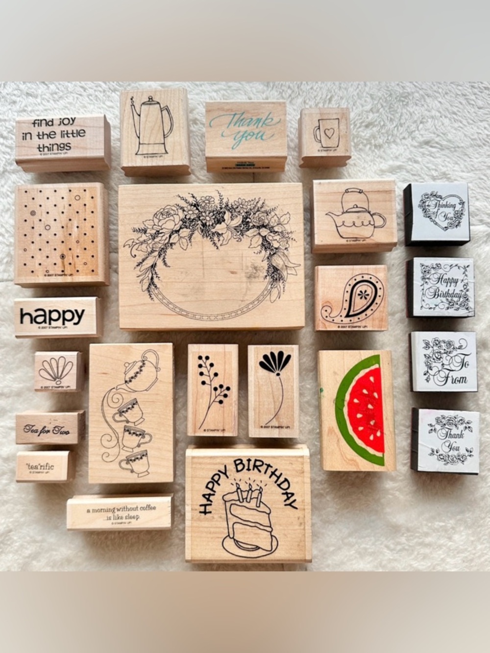 22pcs of random wooden stamps